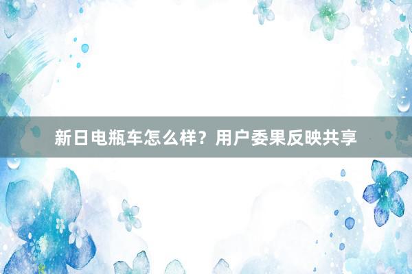 新日电瓶车怎么样？用户委果反映共享